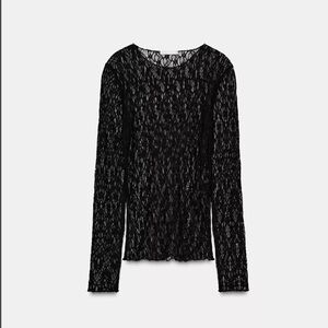 Zara Black Lace Long Sleeve Top